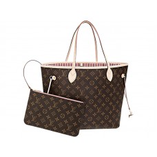 Louis Vuitton Toile Monogram Neverfull Mm Rose Ballerine