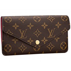 Portefeuille Jeanne Louis Vuitton en toile Monogram bordeaux