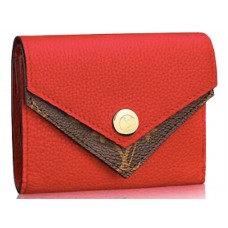 Portefeuille compact Louis Vuitton Monogram Taurillon en cuir Rubis m64419