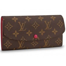 Portefeuille Louis Vuitton Emilie en toile Monogram fuchsia m60697