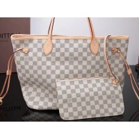 Louis Vuitton Damier Azur Canvas Neverfull Mm Rose Ballerine n41605 Louis Vuitton Damier Azur Canvas Neverfull Mm Rose Ballerine n41605