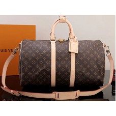 Sac de voyage bandoulière Louis Vuitton Keepall 45 en toile Monogram m41418