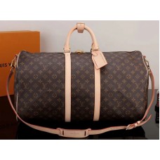 Sac de voyage bandoulière Louis Vuitton Keepall 55 en toile Monogram m41414