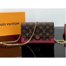 Portefeuille à chaîne Louis Vuitton Flore en toile Monogram m67404
