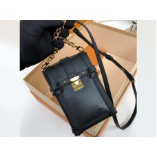 Chaîne de téléphone portable Louis Vuitton en cuir Epi noir m44184