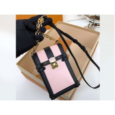 Chaîne de téléphone portable Louis Vuitton en cuir Epi rose m44184