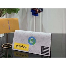 Portefeuille Louis Vuitton Brazza en toile Monogram blanche m67822