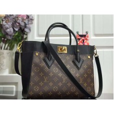 Louis Vuitton Monogram Canvas On My Side en cuir de veau noir m53823