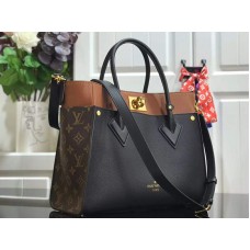 Louis Vuitton Monogram Canvas On My Side en cuir de veau marron et noir m53823