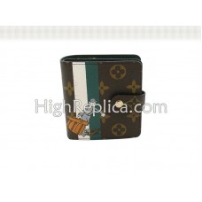 Portefeuille compact zippé Louis Vuitton Monogram Groom vert