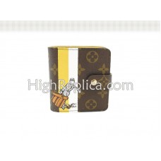 Portefeuille compact zippé Louis Vuitton Monogram Groom jaune