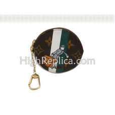Porte-monnaie rond Louis Vuitton Monogram Groom vert