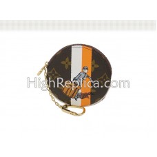 Porte-monnaie rond Louis Vuitton Monogram Groom orange