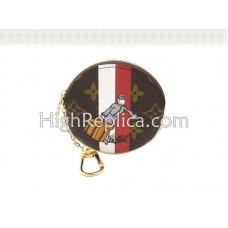 Porte-monnaie rond Louis Vuitton Monogram Groom rouge