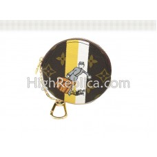 Porte-monnaie rond Louis Vuitton Monogram Groom jaune