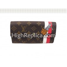 Portefeuille Louis Vuitton Monogram Groom avec poche zippée rouge