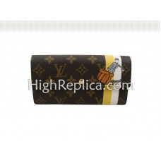 Portefeuille Louis Vuitton Monogram Groom avec poche zippée jaune